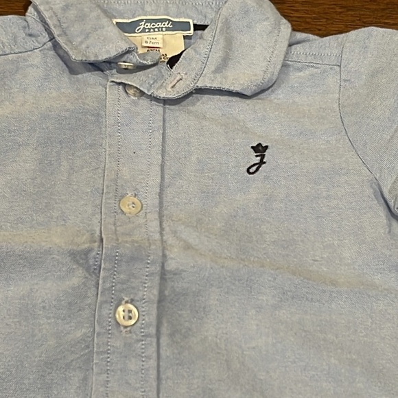 Jacadi Blue Boys Button Down Shirt Size 6M - Picture 2 of 4